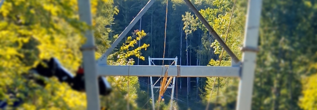 Bauarbeiten an der Hängebrücke über die Irreler Wasserfälle